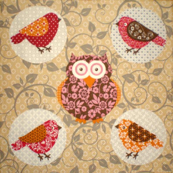 029 Owls - 3-ply (beige) - Avantgarde